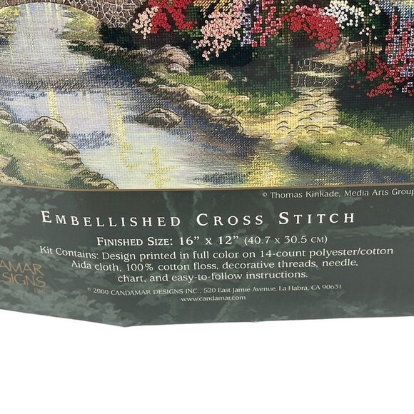 Thomas Kinkade Painter of Light Lamplight Bridge 50925 Cross Stitch - Picture 3 of 9
